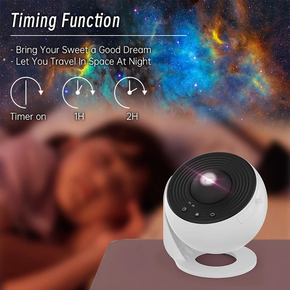 Galaxy Star Projector Night Light – 360° Rotating Planetarium Lamp for Kids & Bedroom Decor
