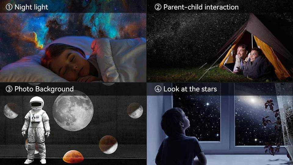 Galaxy Star Projector Night Light – 360° Rotating Planetarium Lamp for Kids & Bedroom Decor