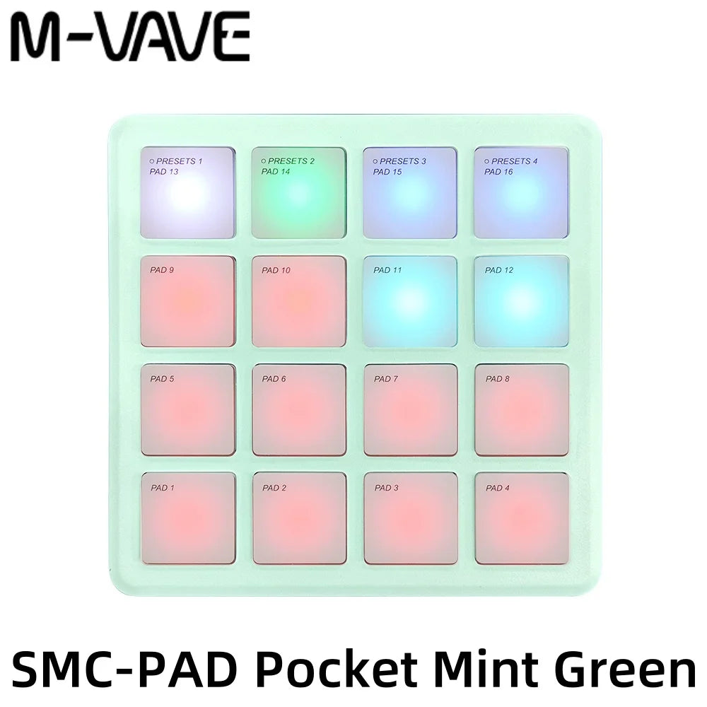 M-VAVE SMC-PAD Wireless MIDI Controller Suitable Percussion Keyboard USB-C Interface Portable Design Small MIDI Pad