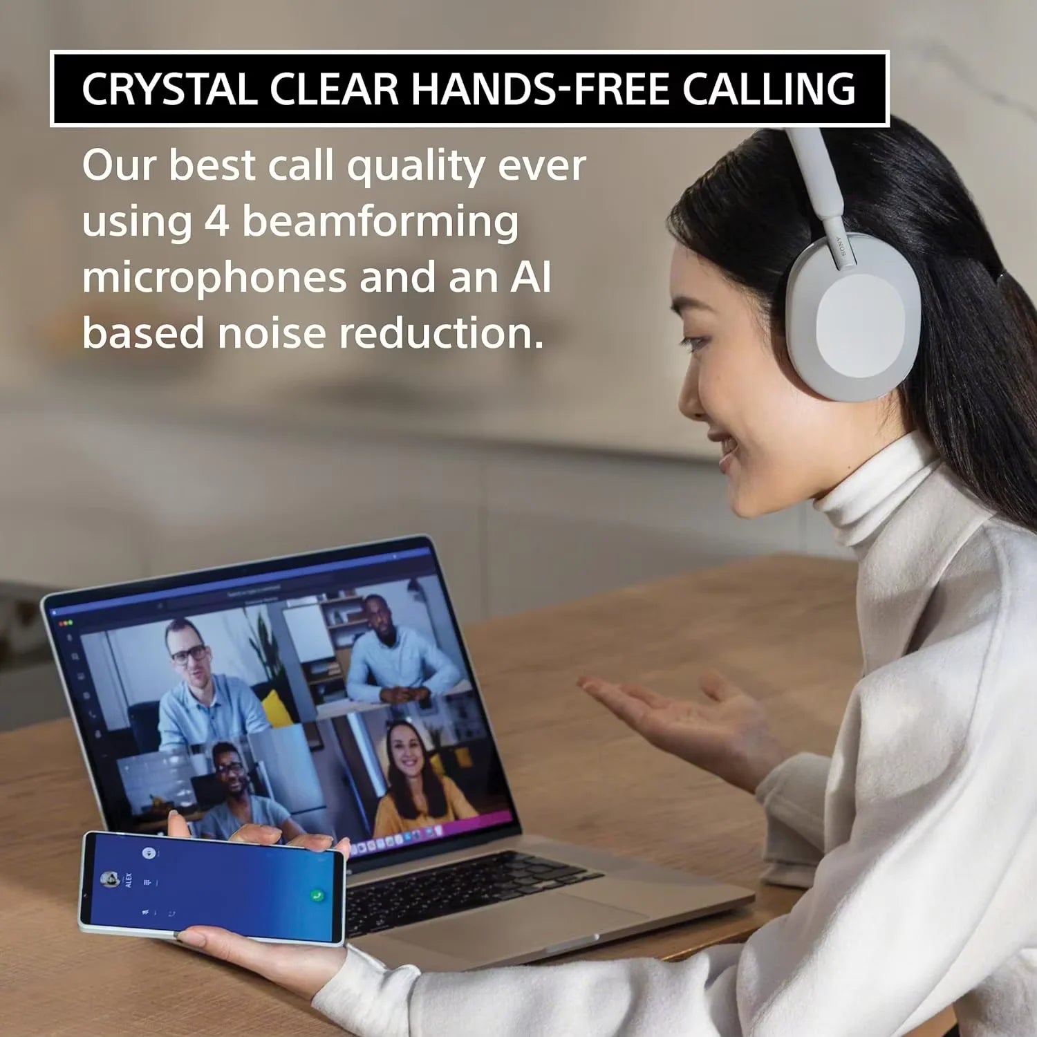 Sony WH-1000XM5 Wireless Noise Canceling Headphones – 30H Battery, V1 Chip, 4 Mics
