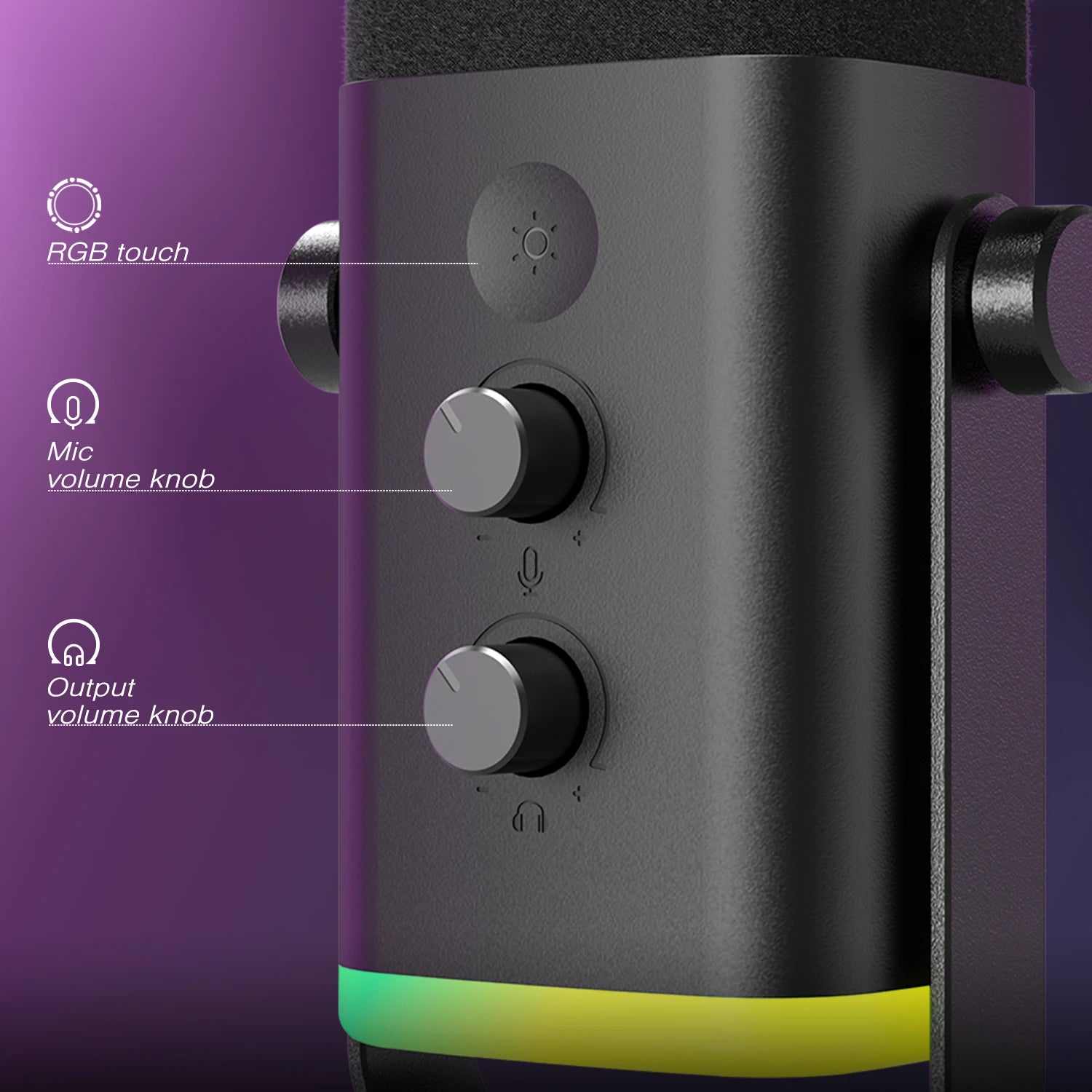 FIFINE AM8 USB/XLR Dynamic Gaming Microphone with Touch Mute, Headphone Jack, and I/O Controls – Compatible with PC, PS5/PS4 Mixer