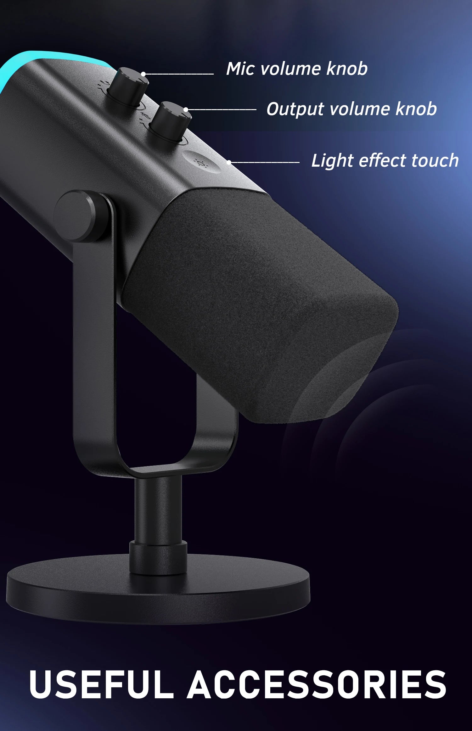 FIFINE AM8 USB/XLR Dynamic Gaming Microphone with Touch Mute, Headphone Jack, and I/O Controls – Compatible with PC, PS5/PS4 Mixer