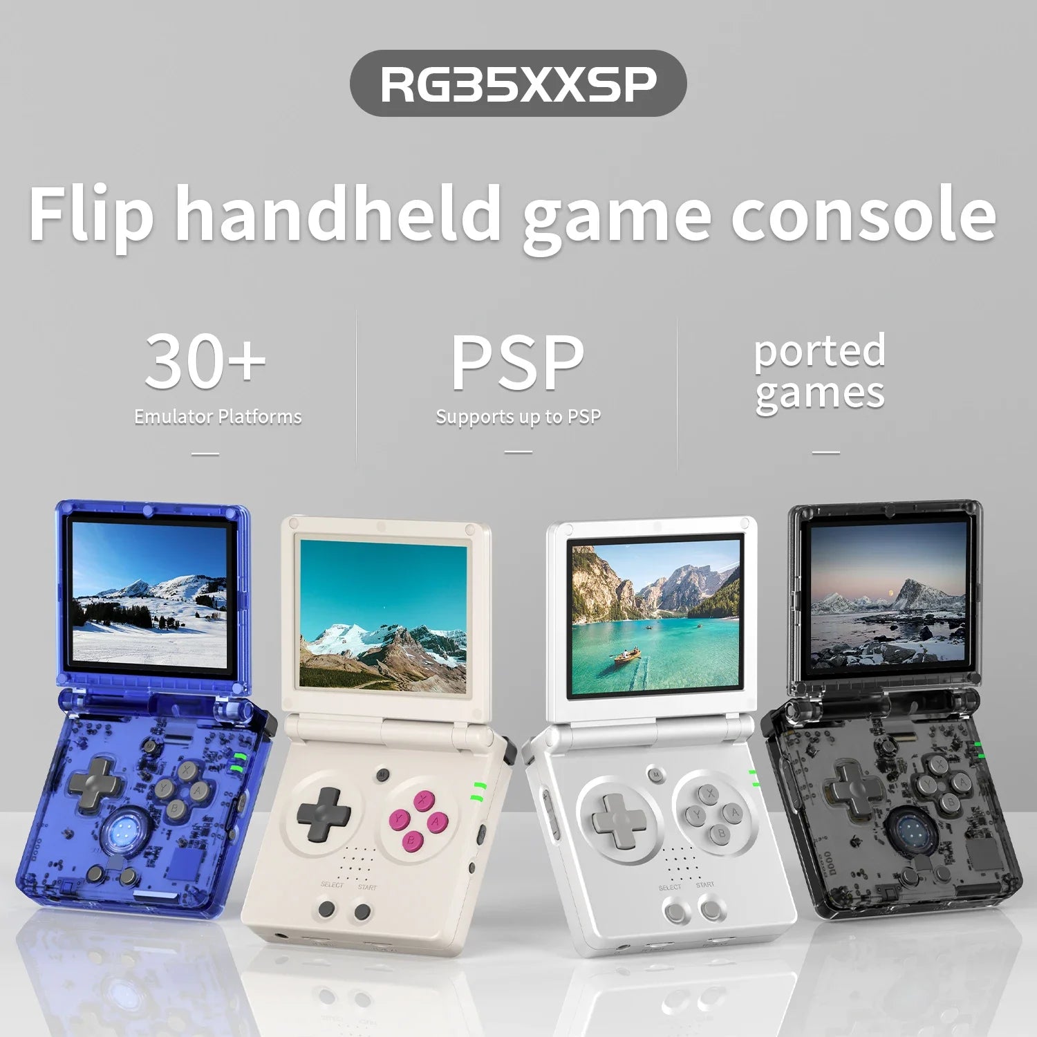 ANBERNIC RG35XXSP Retro Flip Handheld Game Console, Black