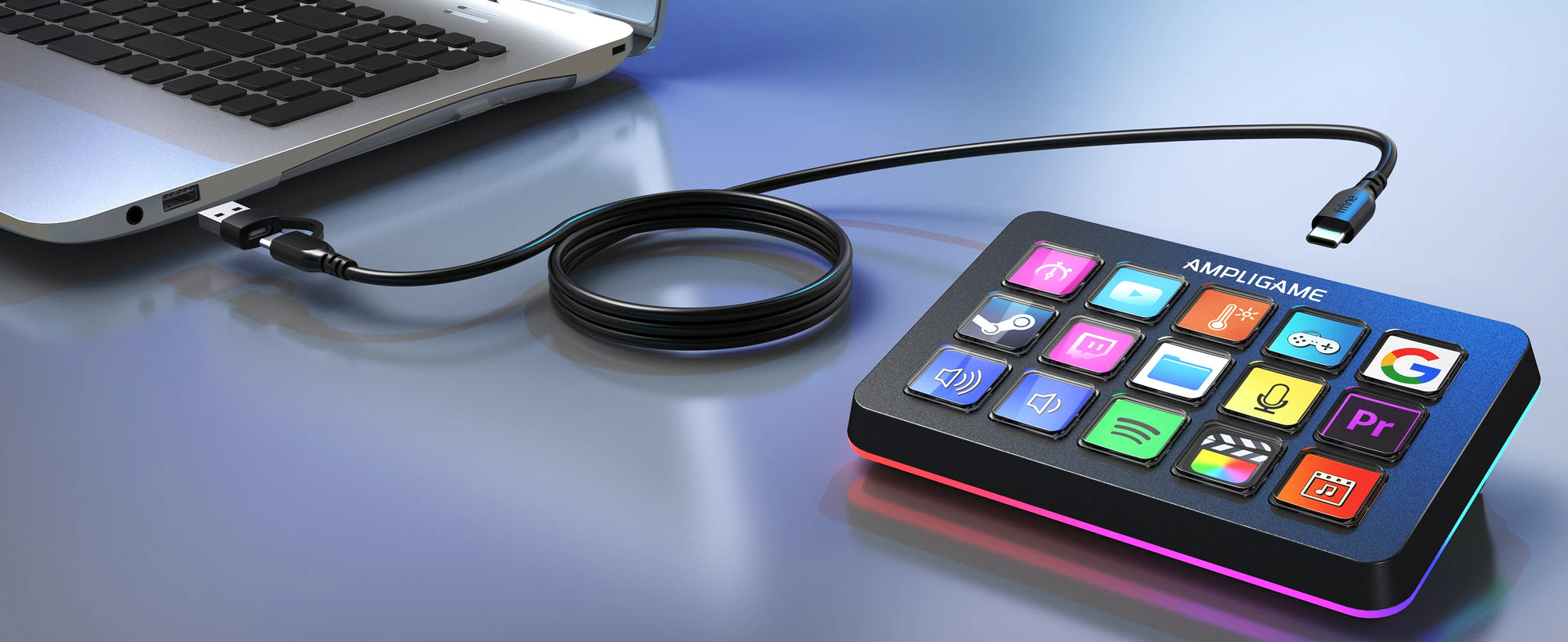 FIFINE D6 Mini Macro Keyboard – 15 Programmable Keys for OBS, Twitch, YouTube, VK | App-Controlled Trigger Actions