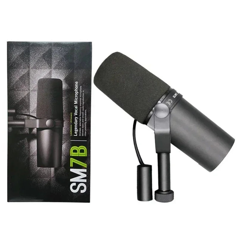 Shure SM7B Dynamic Microphone Podcast Studio Set – Cardioid, Black Metal, for Live/Stage Recording