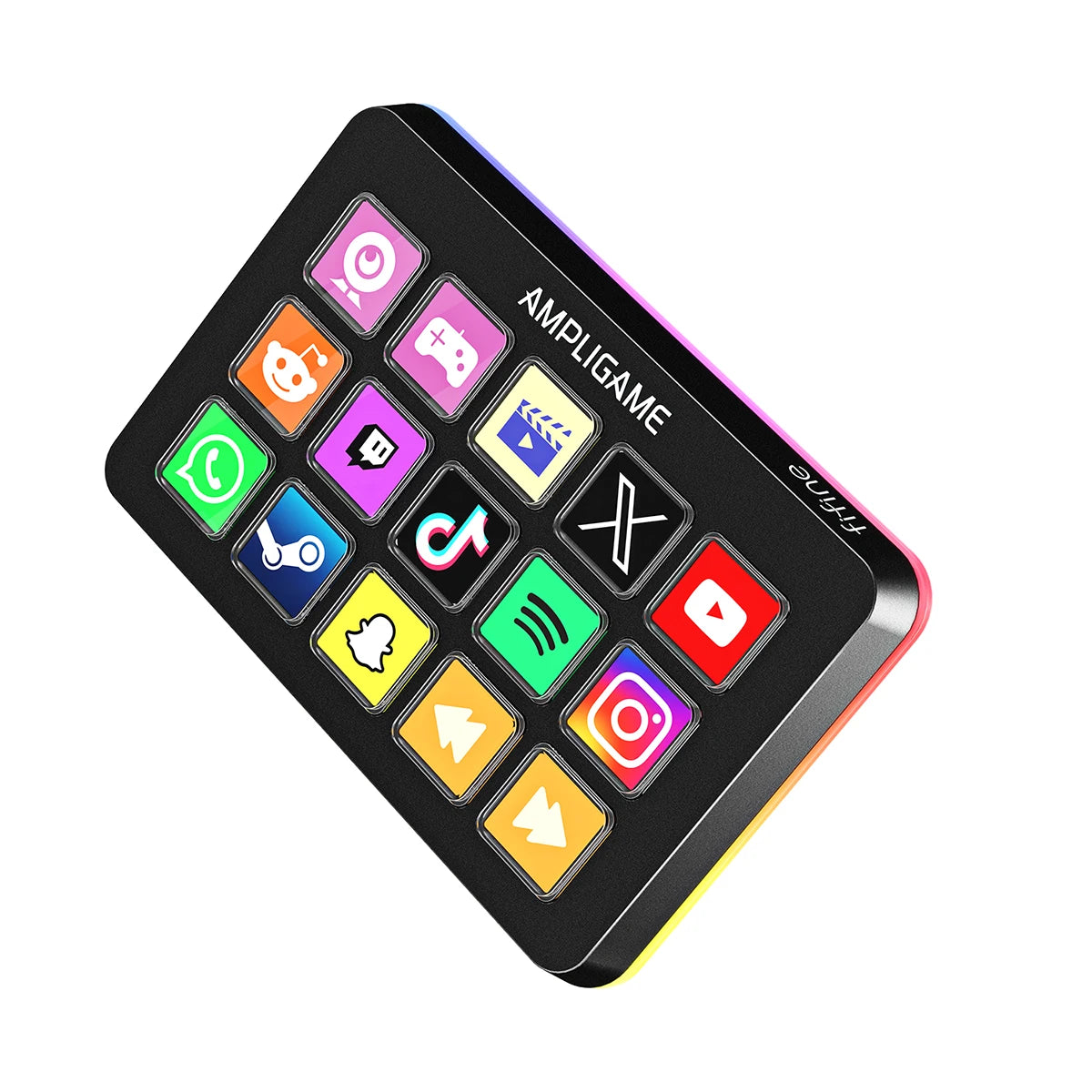 FIFINE D6 Mini Macro Keyboard – 15 Programmable Keys for OBS, Twitch, YouTube, VK | App-Controlled Trigger Actions