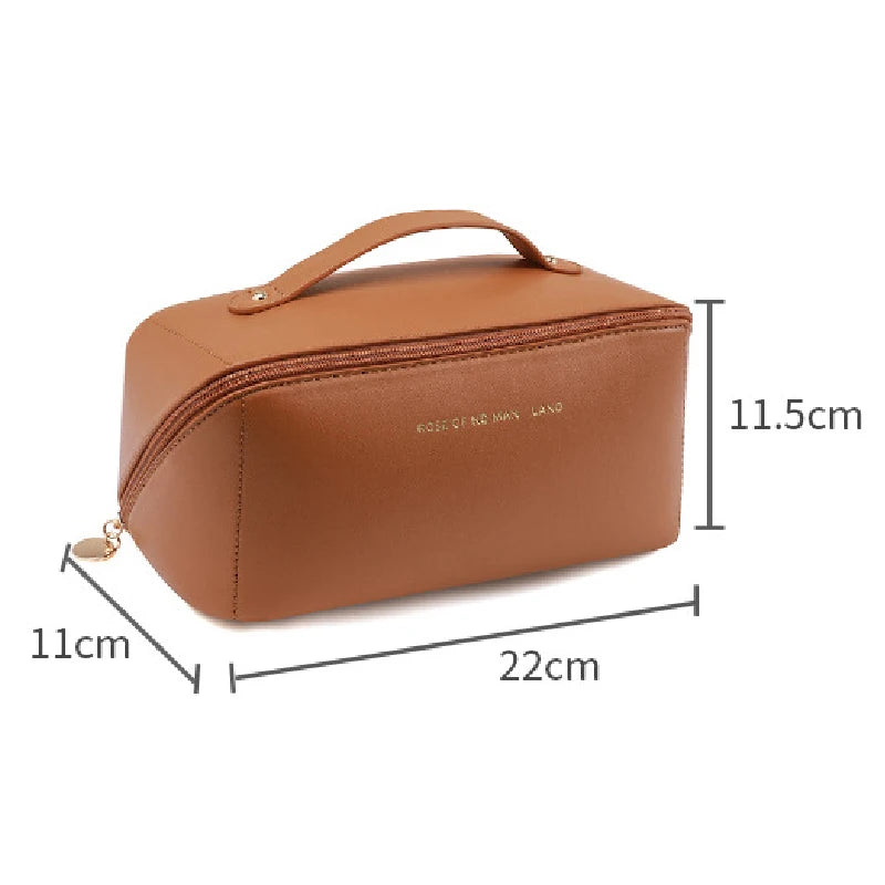 Large Capacity Portable Makeup Bag for Women | Travel Cosmetic & Toiletry Shell Pillow Pouch