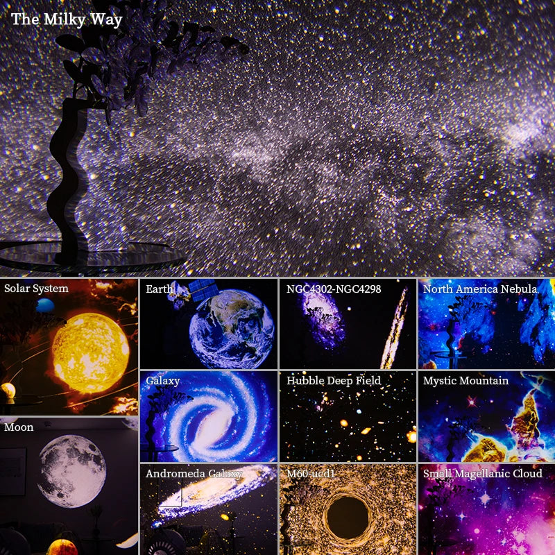 Galaxy Star Projector Night Light – 360° Rotating Planetarium Lamp for Kids & Bedroom Decor