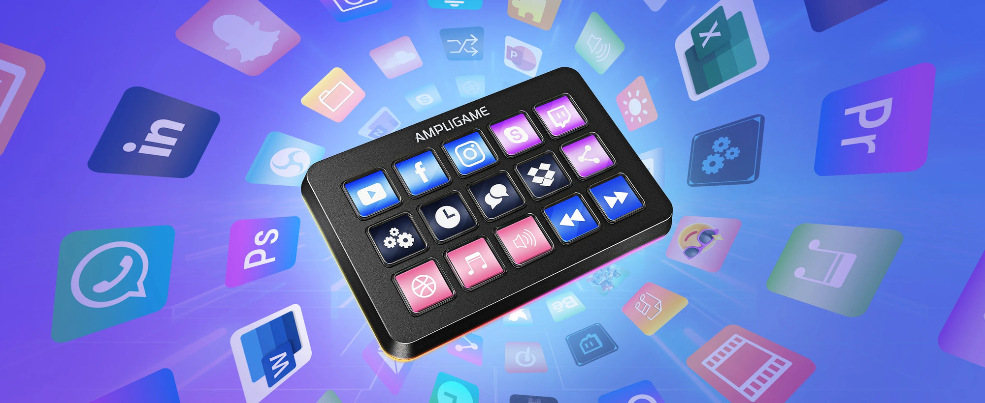 FIFINE D6 Mini Macro Keyboard – 15 Programmable Keys for OBS, Twitch, YouTube, VK | App-Controlled Trigger Actions