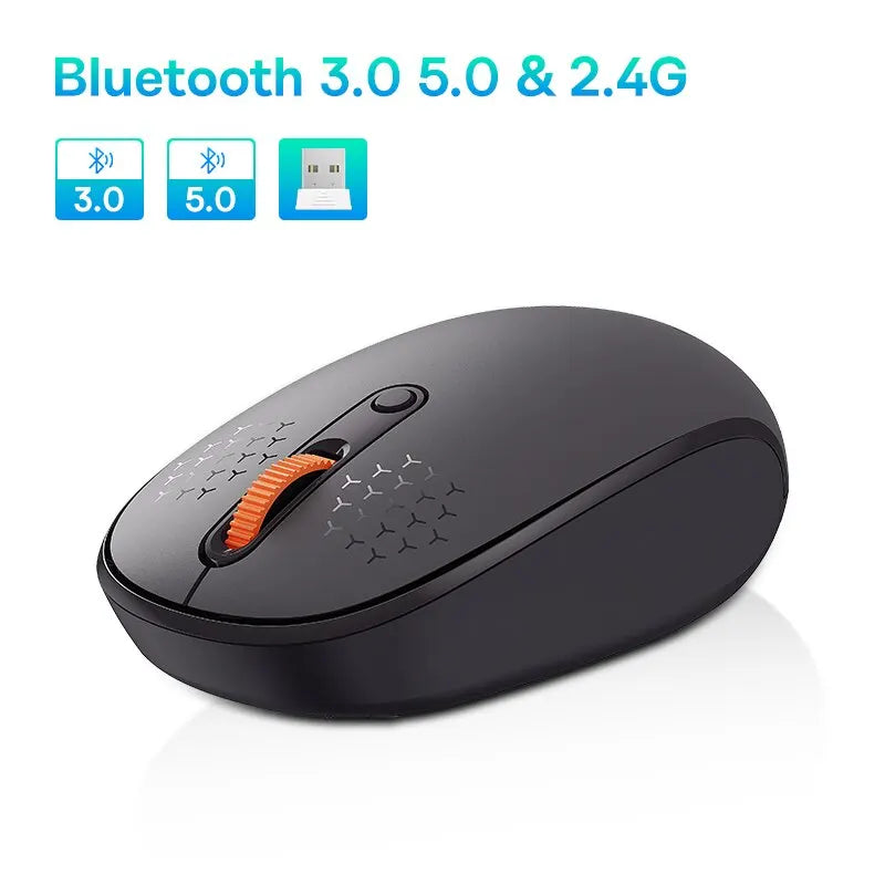 Baseus F01B Wireless Bluetooth5.0/2.4G/1600DPI Silent Click Mouse