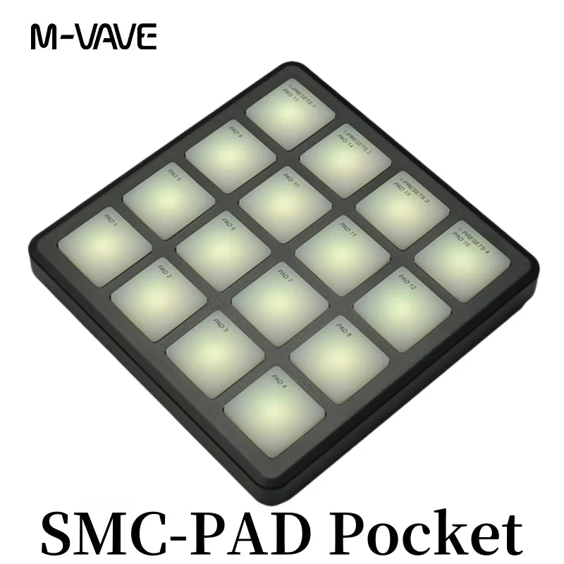 M-VAVE SMC-PAD Wireless MIDI Controller Suitable Percussion Keyboard USB-C Interface Portable Design Small MIDI Pad