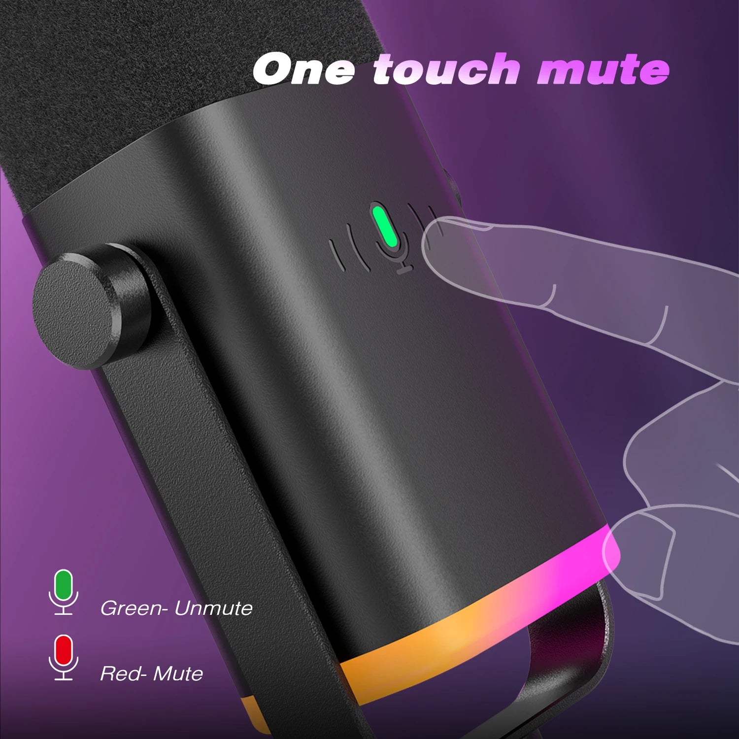FIFINE AM8 USB/XLR Dynamic Gaming Microphone with Touch Mute, Headphone Jack, and I/O Controls – Compatible with PC, PS5/PS4 Mixer