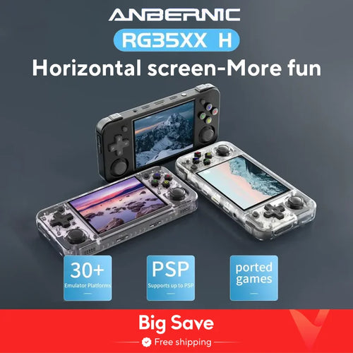 ANBERNIC RG35XX H – Portable Retro Gaming Console with 64GB & 5528 Classic Games