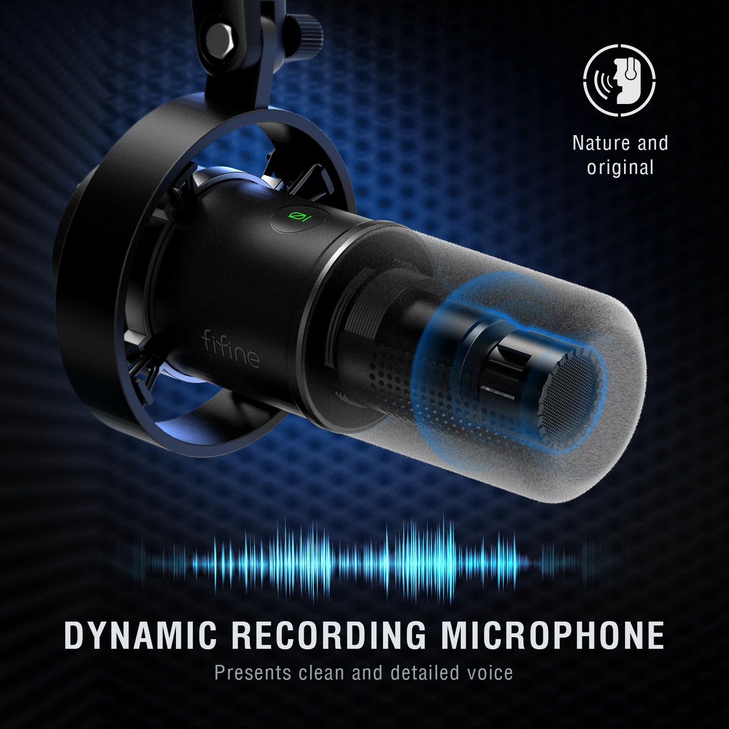 FIFINE K688W Dynamic Microphone – USB/XLR Combo, Gain Knob, Touch-Mute, Headphone Jack