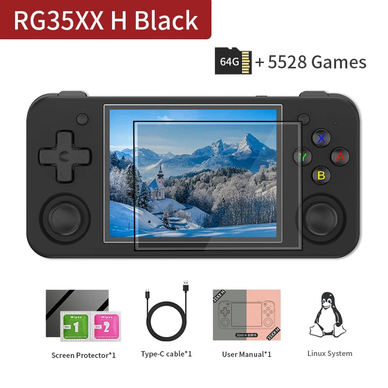 ANBERNIC RG35XX H – Portable Retro Gaming Console with 64GB & 5528 Classic Games