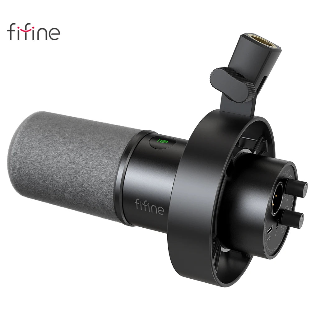FIFINE K688W Dynamic Microphone – USB/XLR Combo, Gain Knob, Touch-Mute, Headphone Jack