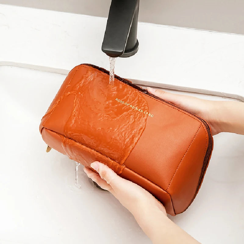 Large Capacity Portable Makeup Bag for Women | Travel Cosmetic & Toiletry Shell Pillow Pouch