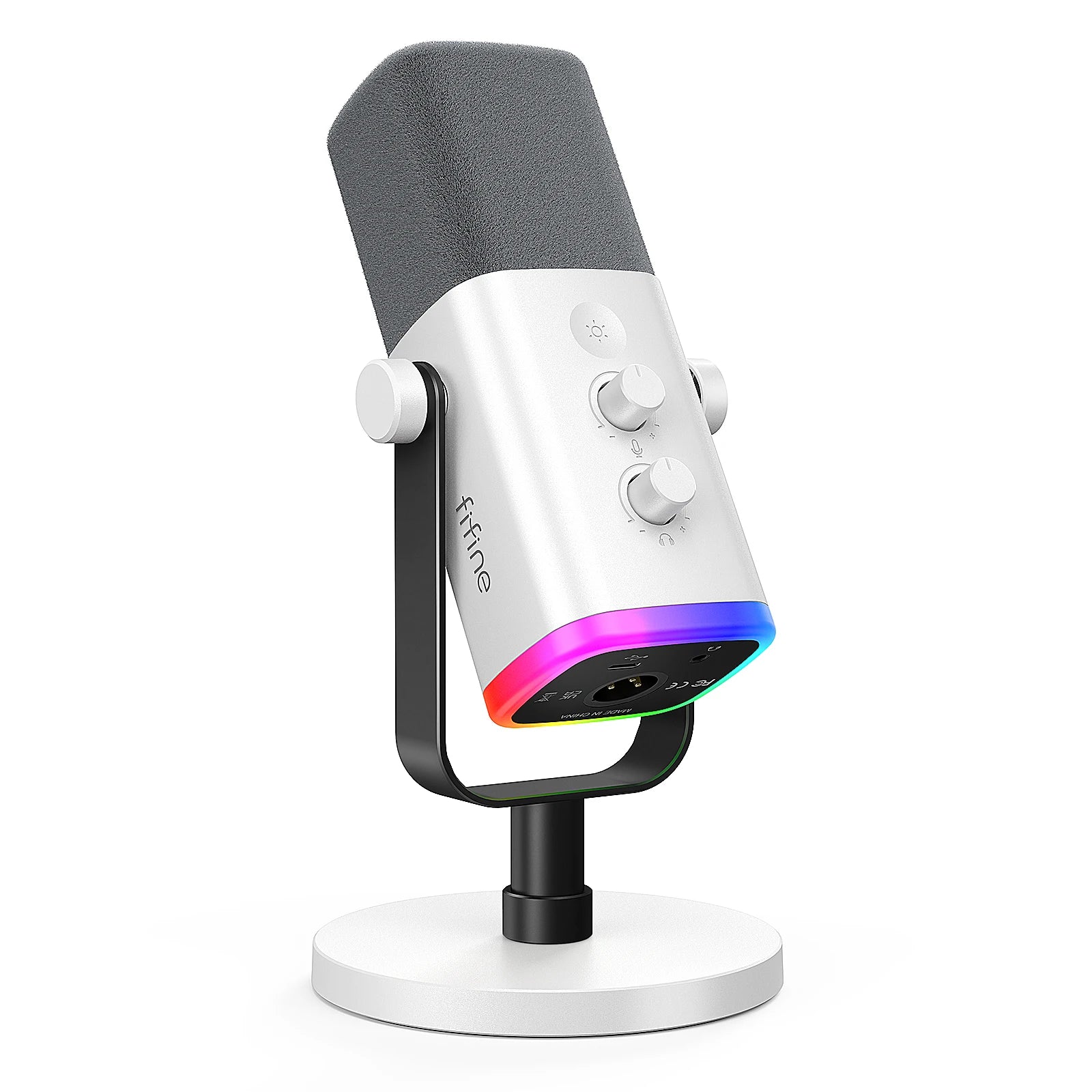FIFINE AM8 USB/XLR Dynamic Gaming Microphone with Touch Mute, Headphone Jack, and I/O Controls – Compatible with PC, PS5/PS4 Mixer